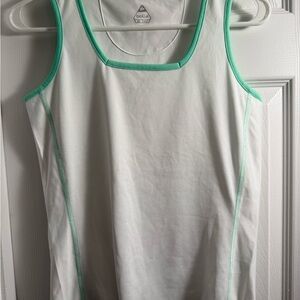 Bolle Women's Tank Top in White with Mint Accents